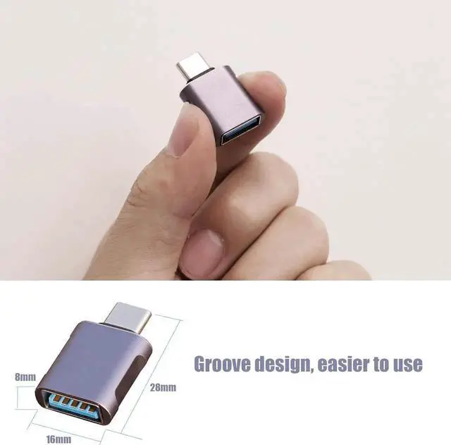 Alt view image 4 of 7 - JAENFONG 10 Pack Up to 10Gbps/120W Usbc to USB Adapter USA to USB-c adopters U sb to USB C Connector Type C Male to a Female Adapter for Charger Phone 15/16 PC Laptop Tablet Keyboard etc Navy Blue