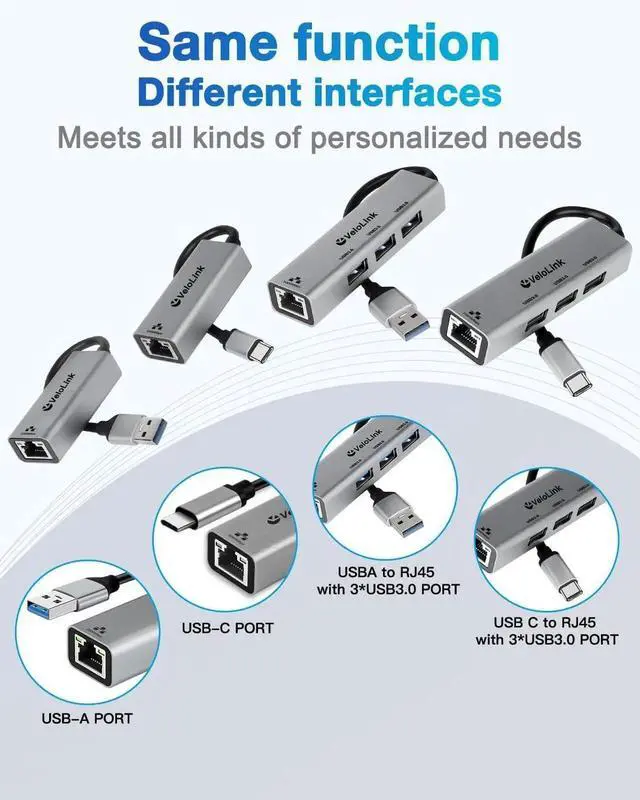 Alt view image 3 of 7 - USB to Ethernet Adapter Ethernet to USB USBA to RJ45 for Nintendo Switch 2 or 1 Gigabit Ethernet to USB3.0 Adapter 1000MBPS LAN Network for Laptop MacBook Chromebook Surface Desktop PC and More