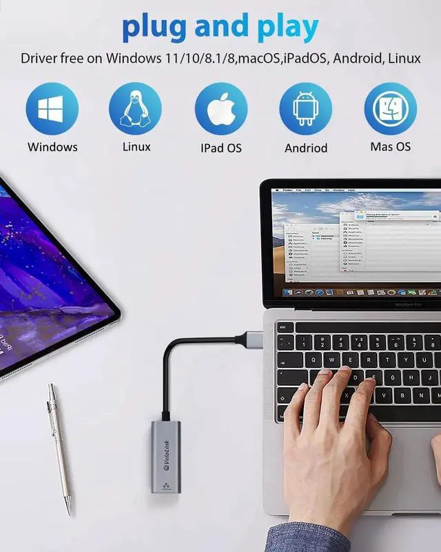 Alt view image 4 of 7 - USB to Ethernet Adapter Ethernet to USB USBA to RJ45 for Nintendo Switch 2 or 1 Gigabit Ethernet to USB3.0 Adapter 1000MBPS LAN Network for Laptop MacBook Chromebook Surface Desktop PC and More