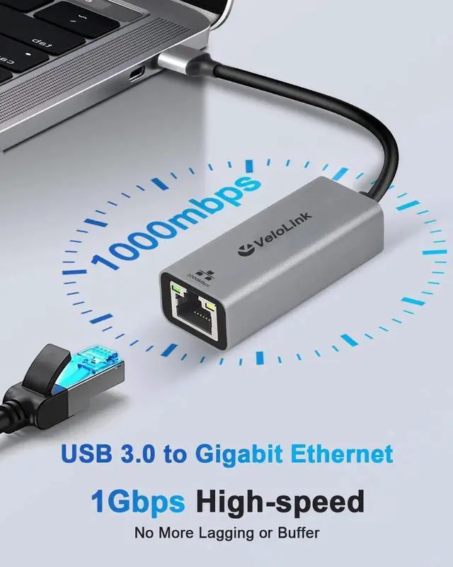 Alt view image 5 of 7 - USB to Ethernet Adapter Ethernet to USB USBA to RJ45 for Nintendo Switch 2 or 1 Gigabit Ethernet to USB3.0 Adapter 1000MBPS LAN Network for Laptop MacBook Chromebook Surface Desktop PC and More
