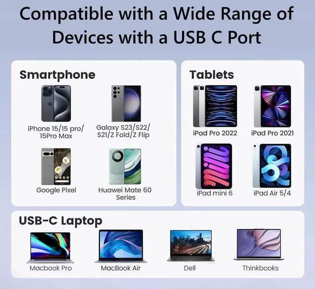 Alt view image 3 of 3 - JAENFONG 3.5mm 1/8 Inch Aux to USB C Audio Headphone Jack Adapter - Type C/USBC to Aux Converter Dongle Cable for iPhone 15/16 iPad MacBook Galaxy Google Pixel Moto LG PC Laptop