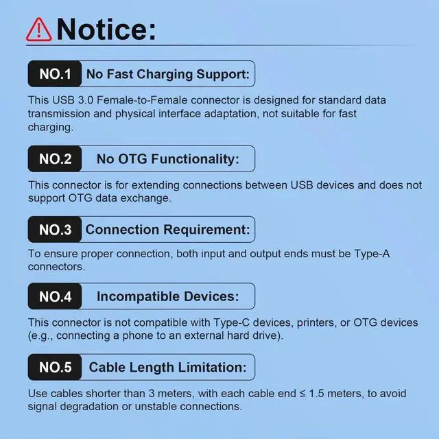 Alt view image 4 of 7 - JAENFONG SuperSpeed USB 3.0 Coupler Adapter Type A Female to Female Bridge Extension Connector (2PCS)
