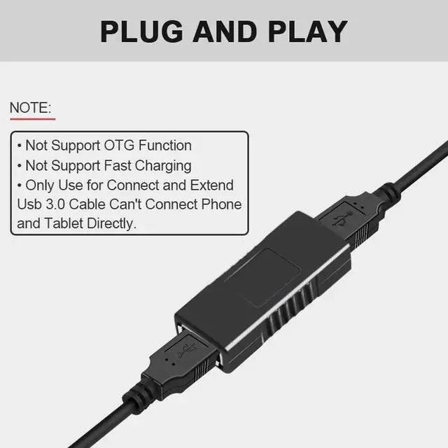 Alt view image 7 of 7 - JAENFONG SuperSpeed USB 3.0 Coupler Adapter Type A Female to Female Bridge Extension Connector (2PCS)