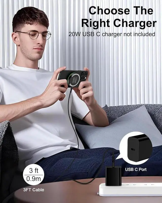 Alt view image 4 of 7 - Magsafe Charger Wireless Charger Pad Fast Charging for Android Galaxy S25Ultra/S25/S24 FE/S23/S22/S21/Z Flip 6/5 15W Max Fast Magnetic Wireless Charger Stand for iPhone 16/15/14/13/12