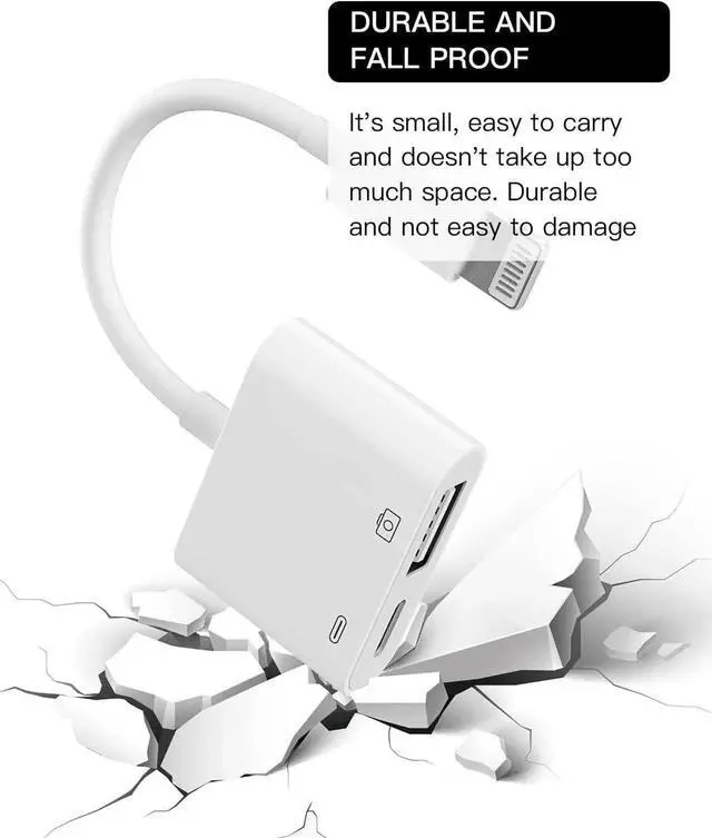 Alt view image 7 of 7 - Certified Lightning Male to USB Female Adapter OTG and Charger Cable for iPhone 11 12 Mini max pro xs xr x se 7 8plus Ipad air A Camera Memory Stick Flash Drive Cord Converter Charging Splitter