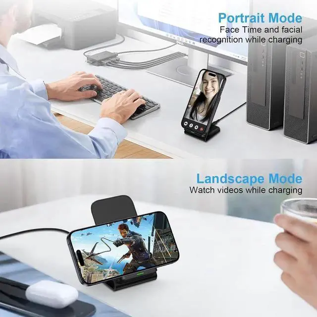 Alt view image 3 of 7 - Google Pixel 9 Wireless Charger Stand Fast Charging for Pixel 9A 9 Pro XL Fold 9 8A 7A 8 7 6 Pro 15W Phone Wireless Charger Station for Galaxy S25 S24 S23 S22 S21 S20 Ultra FE iPhone 16 15
