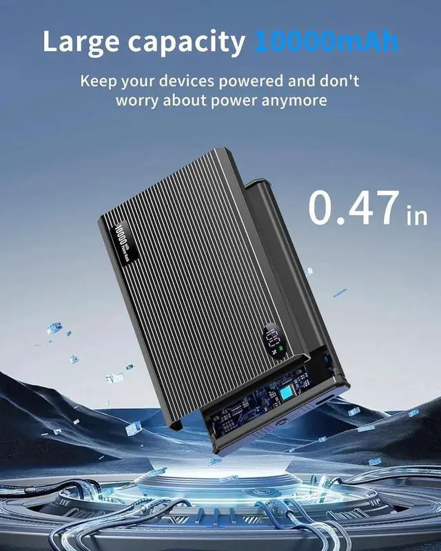 Alt view image 6 of 6 - Portable Charger Power Bank 10000mAh Wireless Charger iPhone with USB C to 20 W PD Fast Charging Cable Mag-Safe Battery Pack Magnetic Charger for iPhone 16/15/14/13/12 Pro/Pro Max/Plus iPad