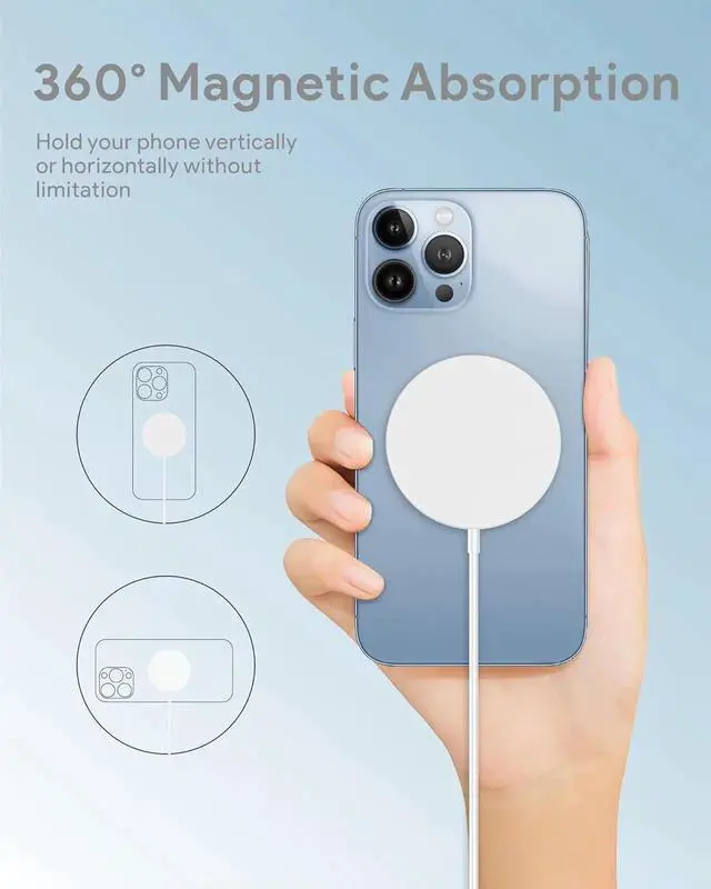 Alt view image 3 of 5 - Magnetic Wireless Charger 2-Pack for iPhone Wireless Charger Pad Max Fast for Magsafe Phone Adapter for iPhone 16/16 Plus/16 Pro/16 Pro Max/15/15 Pro/15 Plus/ 14/13 Series/ 2