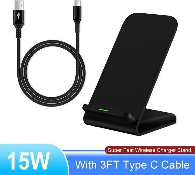 Alt view image 3 of 7 - Wireless Charger Fast Charging Stand Wireless Android Desk Phone Charger Stand for Galaxy S25 S24 Ultra S24+ S24 S23 FE S22 S21 S20 S10 S9 S8 iPhone 15 Pro Max Plus 14 13 12 Pixel 8 7