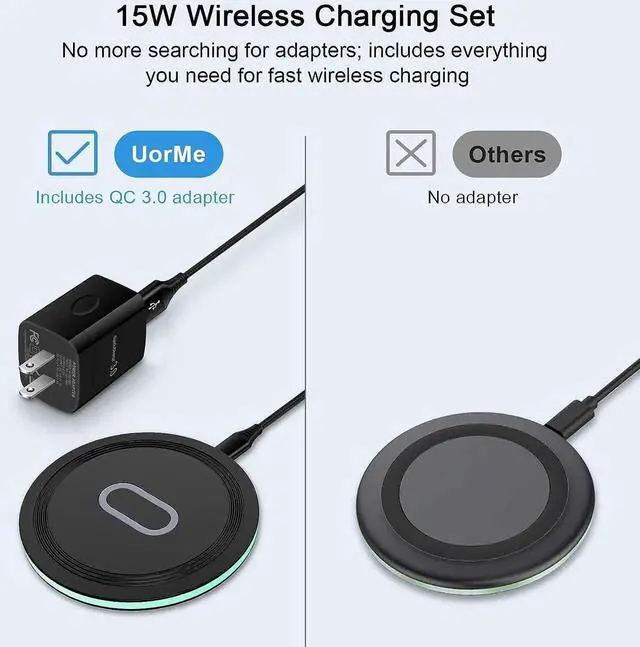 Alt view image 3 of 7 - Wireless Charger Fast Charging Pad for Galaxy S25 Ultra/S24 FE/S23 Ultra/S22/S21/Z Flip 6 5 15W Wireless Charging Station Charger Mat and QC Adapter for Google Pixel 9 8a 7a 8 7 Pro