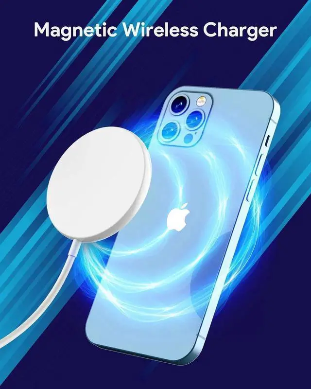 Alt view image 7 of 7 - Magnetic Wireless Charger for iPhone 16 15 Wireless Charger with 20W PD USB C Charger 2 Pack Compatible with Magsafe Charger for iPhone 16/16 Pro/16 Pro max/15/15Pro/15Promax/AirPods3