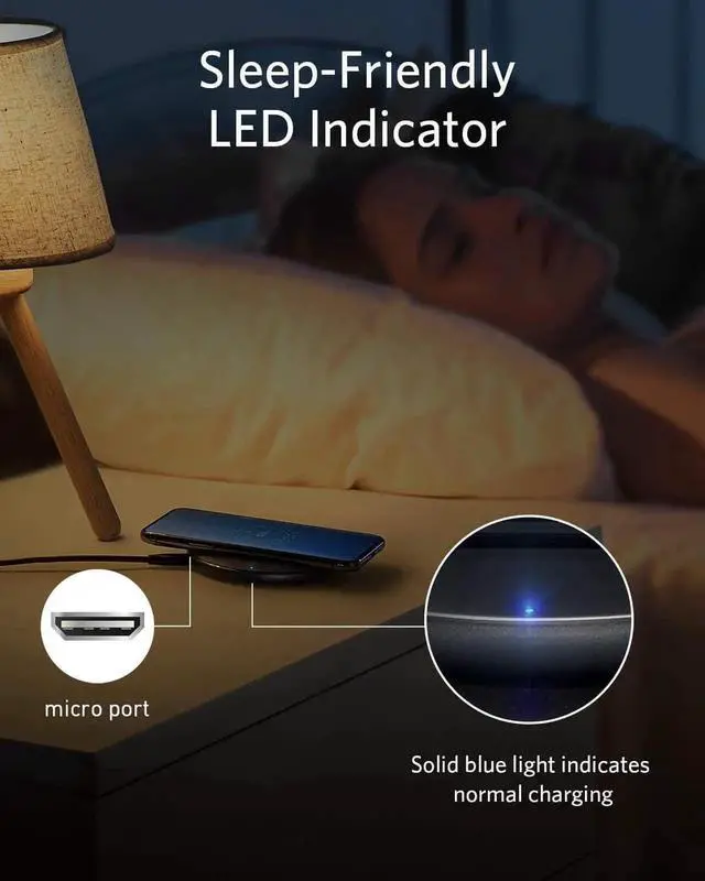 Alt view image 6 of 7 - 313 Wireless Charger (Pad) Qi-Certified 10W Max Fast Charging for Compatible with iPhone 16 Plus/15 Plus/14 Plus/12 AirPods (No AC Adapter Not MagSafe Magnetic Charging Compatible)