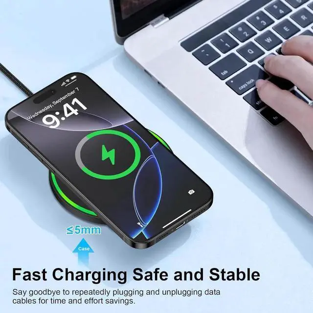Alt view image 2 of 7 - 15W Wireless Charger Fast Charging Pad for Motorola Moto G Power 2025/razr+/G Stylus 5G 2024/Edge+ Android Wireless Charging Station with 18W Adapter for Galaxy S25 Ultra S24 FE 23 Pixel 9 8a