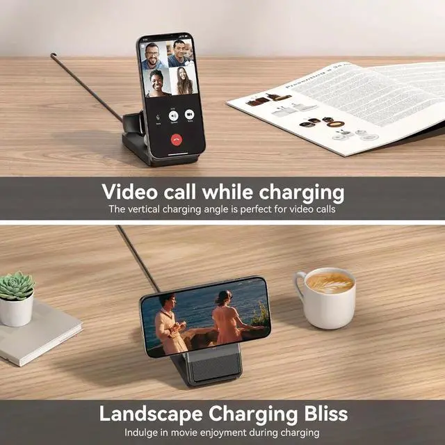 Alt view image 3 of 6 - Qi2 3 in 1 Wireless Charging Station for 15W Wireless Travel Charger for iPhone 16/15/15 Pro/14/13/12 Watch Airpods Fast Charger for Multiple Devices