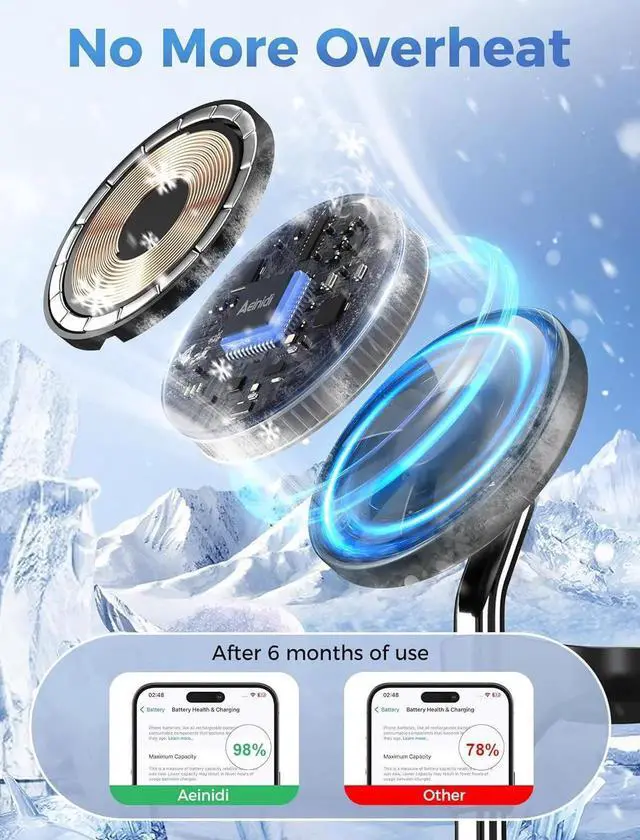 Alt view image 2 of 6 - 3 in 1 Wireless Charging Station for Multiple Devices 15W Fast Magnetic Mag-Safe Charger Stand for iPhone 16 15 14 13 12 Pro Max Plus Mini Watch 4 3 2 Black