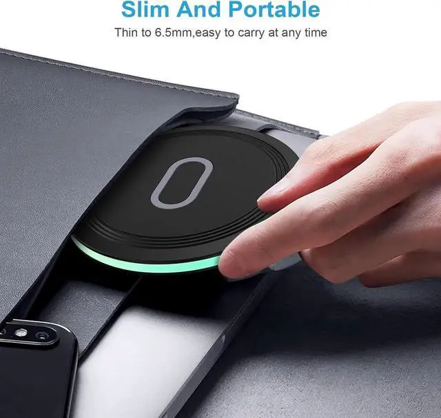 Alt view image 5 of 6 - Wireless Charger Fast Charging Pad for Galaxy S25 Ultra S24 FE S23 FE Ultra S22 S21 S20 Z Fold7 6 15W Wireless Charging Station with QC3.0 Adapter for iPhone 16 15 Pro 14 Google Pixel 9 pro 8