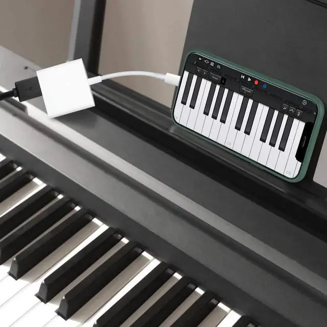 Alt view image 7 of 7 - Lightning to USB3 Camera Adapter with Charging Port Lightning Female USB OTG Cable Adapter for Select iPhone iPad Models Support Connect Camera Card Reader USB Flash Drive MIDI Keyboard (WHITE)