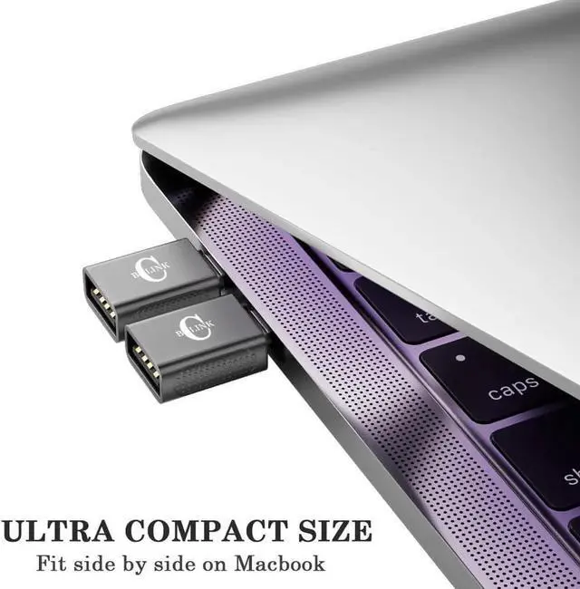 Alt view image 6 of 7 - JAENFONG 10Gbps USB C to USB Adapter (2 Pack) USB 3.2 Gen 2 Fit Side by Side USB C Male to USB A Female Converter for iPhone 16 15 Series iPad MacBook and More Type C Devices