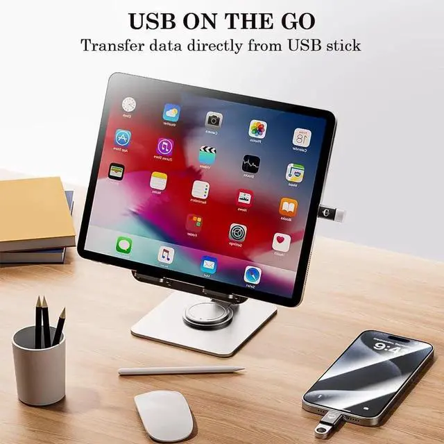 Alt view image 7 of 7 - JAENFONG 10Gbps USB C to USB Adapter (2 Pack) USB 3.2 Gen 2 Fit Side by Side USB C Male to USB A Female Converter for iPhone 16 15 Series iPad MacBook and More Type C Devices