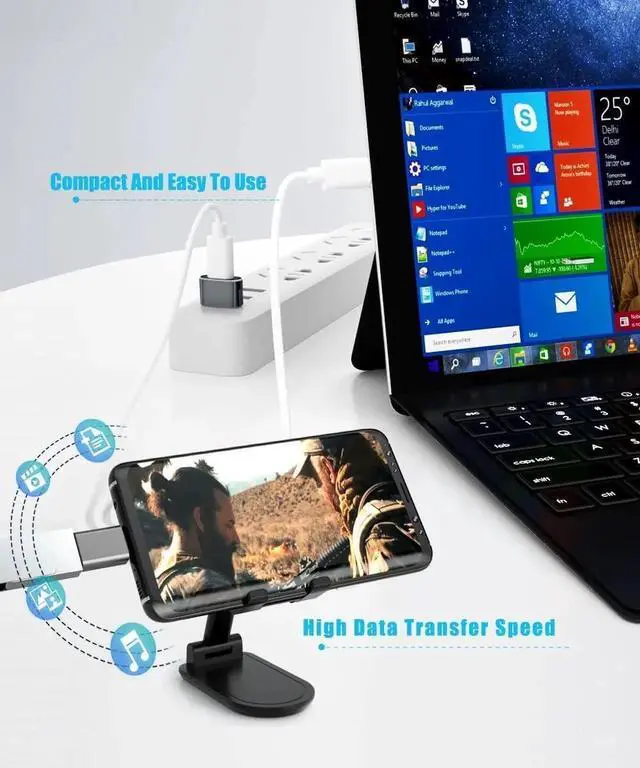 Alt view image 5 of 7 - JAENFONG USB to USB C Adapter with C Male to 3.0 Female Charger 4Pack Thunderbolt 4 OTG Converter for MacBook iPhone 16 16e 15 14 13 Plus Pro Max Galaxy AI S25 S24 23 Ultra iPad Air AirPods