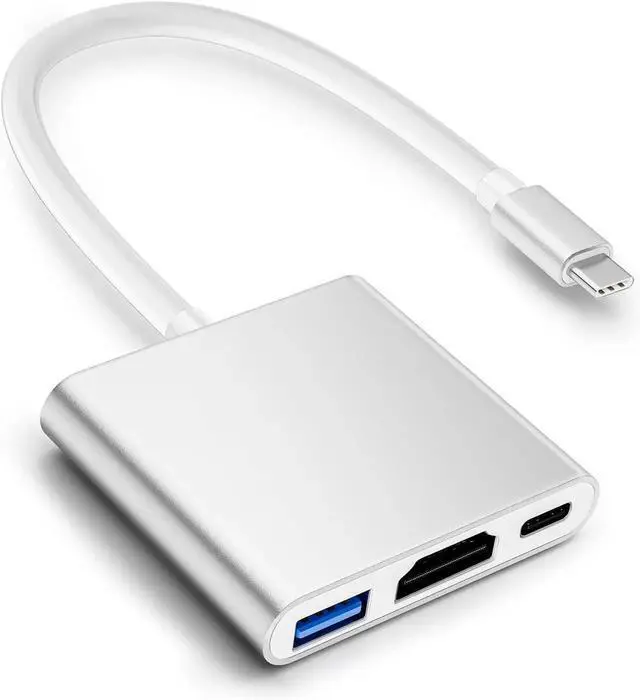 Main image of JAENFONG USB C to HDMI Adapter 4K HDMI to USB-C Adapter with 100W PD and USBA 3.0 Port USBC Hub Multiport Adapter Compatible with MacBook Pro/Air iPad Pro/Air XPS iPhone 15 Pro/Max Android and More