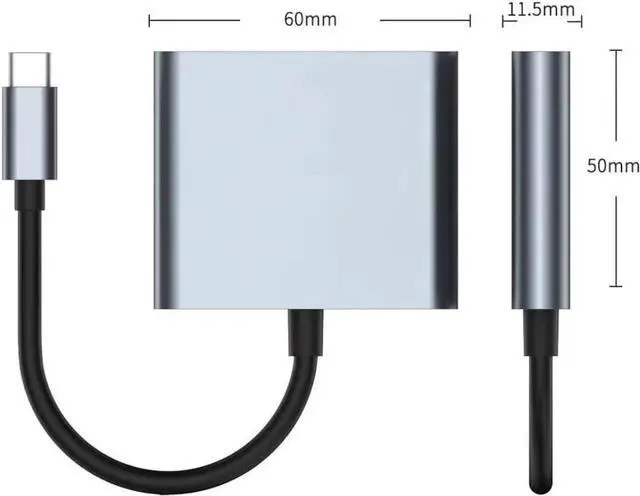 Alt view image 5 of 6 - JAENFONG USB C to HDMI USB C USB3.0 Adapter Triple Display Adapter USB C Adapter USB C Hub with HDMI USB C USB3.0 Docking Station 4K @60hz for Laptops HP Surface Thinkpad Chromebook