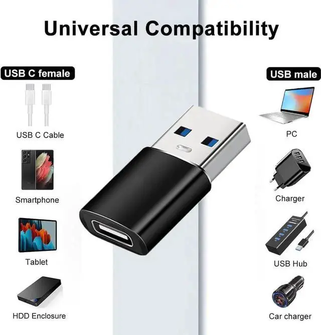 Alt view image 3 of 7 - JAENFONG USB C Adapters 4 Pack USB C to USB 3.0 OTG Adapter Micro USB to USB C Adapter Compatible with MacBook Pro Galaxy Smartphones Laptop PC in Car and More