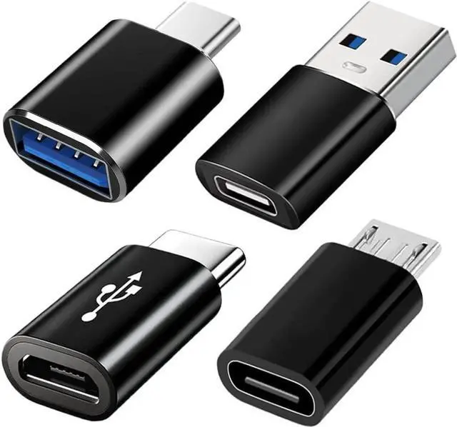 Main image of JAENFONG USB C Adapters 4 Pack USB C to USB 3.0 OTG Adapter Micro USB to USB C Adapter Compatible with MacBook Pro Galaxy Smartphones Laptop PC in Car and More