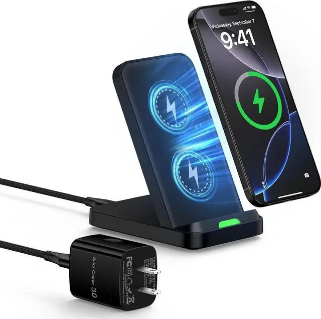 Main image of 15W S25 Wireless Charger Fast Charging Stand for Galaxy S25 Ultra/S25 Plus/S24 Ultra/Z Flip7/Fold7 Android Wireless Charging Station with QC Adapter for Pixel 9/9 Pro XL/Fold/8/7 Pro iPhone 16