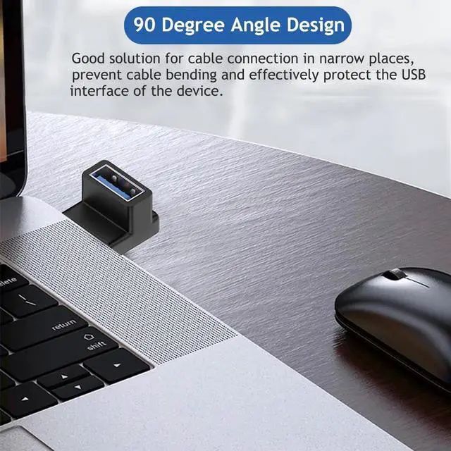 Alt view image 5 of 6 - JAENFONG 90 Degree USB 3.0 Male to Female Adapter (4 Pack) Up and Down & Left and Right Angle USB A Extender Connector for PC Laptop Hard Drive Keyboard USB A Charger Power Bank