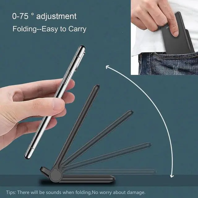 Alt view image 4 of 7 - 2 in 1 Wireless Charger Foldable 20W Fast Wireless Charging Stand Compatible with iPhone 16/16 Pro/15/14/13/12/X/AirPods Dual Phone Induction Charge Station for Pixel Xperia LG(No Plug)
