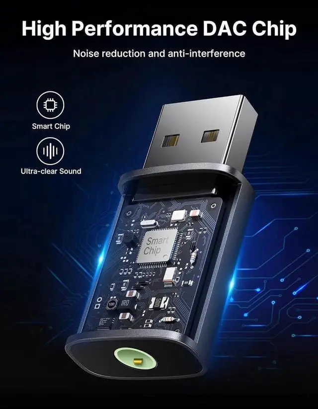 Alt view image 5 of 7 - JAENFONG 2 Pack USB to 3.5mm Jack Audio Adapter JSAUX USB to Audio Aux Adapter External Stereo Sound Card TRRS Female Headset for PS4 PS5 Headphone Mac Linux Laptop Desktops Docking Station