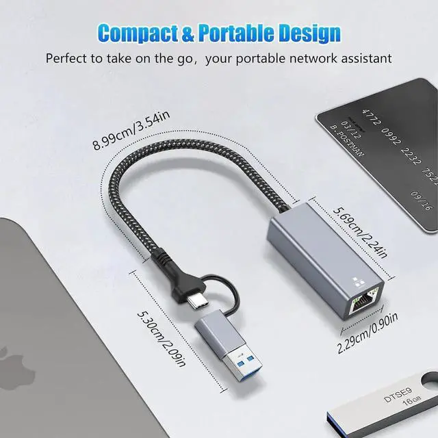 Alt view image 5 of 7 - JAENFONG Gigabit Ethernet Adapter USB C to RJ45 1000 Mbps USB 3.0 Wired Network Converter Plug Play Ethernet to USB Type-C Network Adapter for Laptop Windows XP MAC OS Linux Vista 7 8 10 11 More
