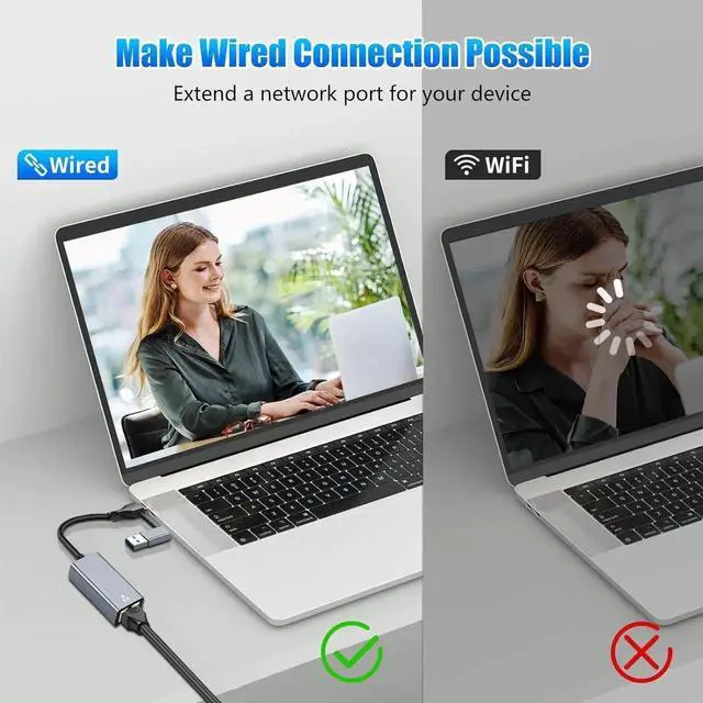 Alt view image 3 of 7 - JAENFONG Gigabit Ethernet Adapter USB C to RJ45 1000 Mbps USB 3.0 Wired Network Converter Plug Play Ethernet to USB Type-C Network Adapter for Laptop Windows XP MAC OS Linux Vista 7 8 10 11 More