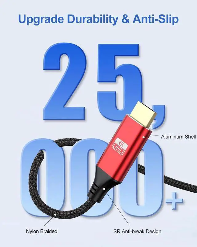 Alt view image 5 of 7 - JAENFONG Mini HDMI to HDMI Cable 3FT 4K HDMI to Mini HDMI 18Gbps High Speed Mini HDMI Cable 4K@60Hz 2K for Camera Camcorder Tablet Laptop Monitor HDTV Graphics (Nylon Braided HDMI 2.0 Cord)