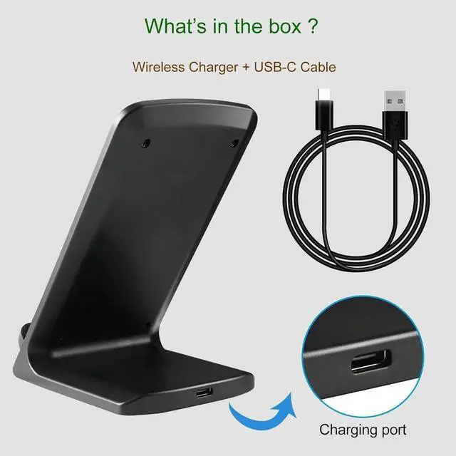Alt view image 6 of 7 - Wireless Charger for Galaxy S24+ | S24 Ultra | S23 | S22 | S21 | S20 FE | S10 | S10e | S9 Plus | S8 | Note 20 | 10 | 9 | 8 | Z Flip Fold 5 4 3 Qi-Certified 10w Fast Charging Stand
