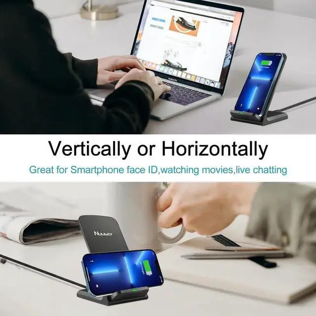 Alt view image 7 of 7 - Wireless Charger for Galaxy S24+ | S24 Ultra | S23 | S22 | S21 | S20 FE | S10 | S10e | S9 Plus | S8 | Note 20 | 10 | 9 | 8 | Z Flip Fold 5 4 3 Qi-Certified 10w Fast Charging Stand