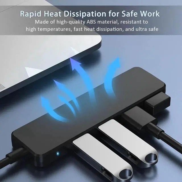 Alt view image 5 of 7 - JAENFONG USB 3.0 Hub VIENON 4-Port USB Hub USB Splitter USB Expander for Laptop Xbox Flash Drive HDD Console Printer Camera Keyborad Mouse(Not for Charging)