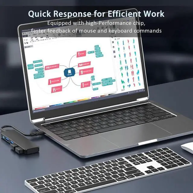 Alt view image 3 of 7 - JAENFONG USB 3.0 Hub VIENON 4-Port USB Hub USB Splitter USB Expander for Laptop Xbox Flash Drive HDD Console Printer Camera Keyborad Mouse(Not for Charging)