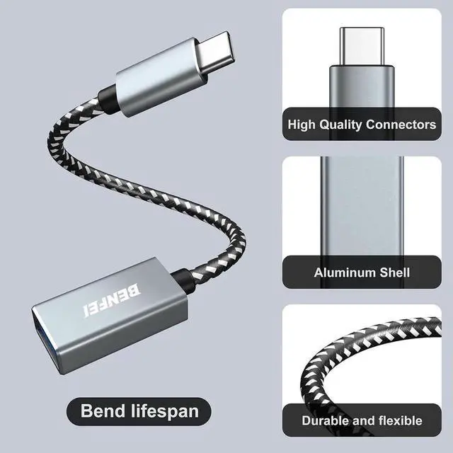 Alt view image 4 of 7 - JAENFONG USB C to USB 3.0 Adapter 2 Pack USB C to A Male to Female Adapter Compatible with iPhone 15 Pro/Max MacBook Pro/Air 2023 iMac S23 XPS 17