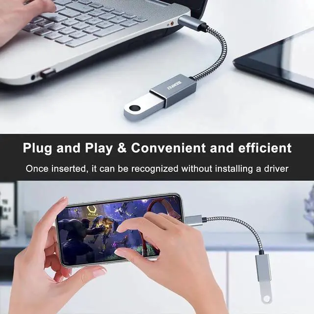 Alt view image 3 of 7 - JAENFONG USB C to USB 3.0 Adapter 2 Pack USB C to A Male to Female Adapter Compatible with iPhone 15 Pro/Max MacBook Pro/Air 2023 iMac S23 XPS 17