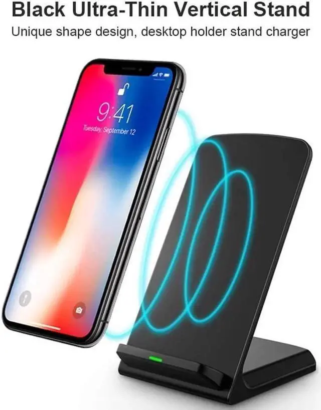 Alt view image 3 of 7 - Fast Wireless Charger Stand for Galaxy S25 S24 S23 S22 Ultra/S21/Note 20/S20/S10+/S10e/S9/ S8+/S7 Edge Note 9/8 Qi Charging Dock for iPhone 16 15 14 13 12 11 Pro Max Mini Xs Xr 8 Plus SE
