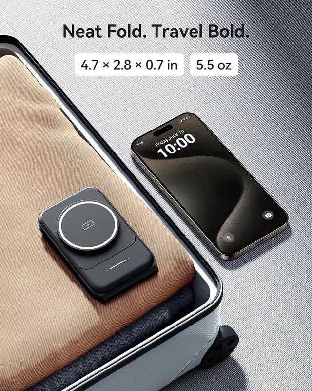 Alt view image 6 of 7 - 3 in 1 Charging Station Multiple Devices for 15W Magnetic Foldable Travel Wireless Charger for iPhone 16 pro max 15 14 13 12 Series iWatch 10 9 8 SE/Ultra Series AirPods 4 3 2 pro