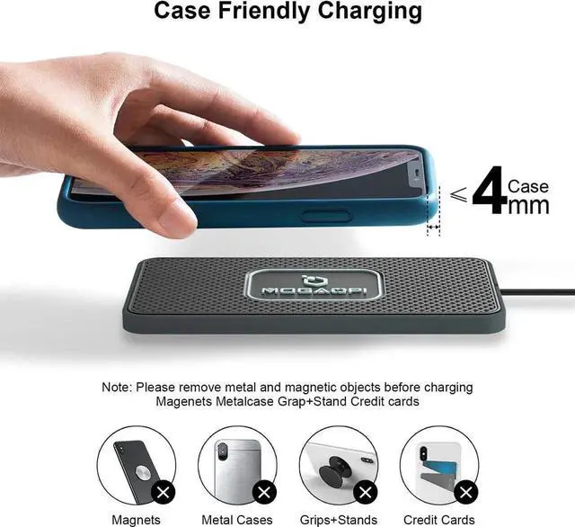 Alt view image 2 of 6 - Wireless Charging Pad for Car 15W Type C Wireless Charger Car PD20W Fast Car Charger Compatible with iPhone 16 Pro Max/15 Plus/14/13/12 S23/S22/21 (30 cm Cable)