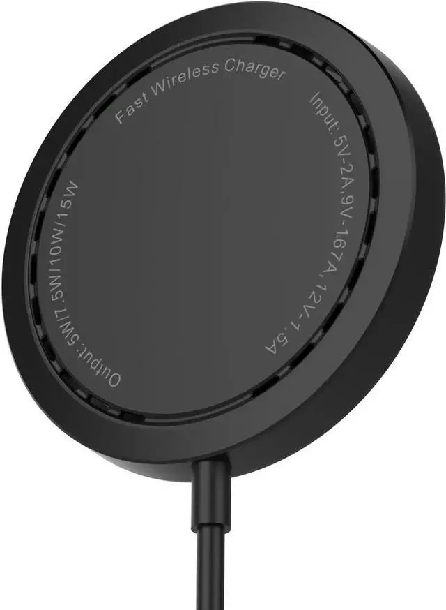 Alt view image 3 of 7 - Magnetic Wireless Charger for iPhone 15W Max Fast Mag-Safe Wireless Charging Pad Compatible with iPhone 16/16 Plus/16 Pro/16 Pro Max/15/14/13/12 Series with USB-A Converter Black