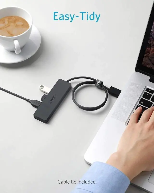 Alt view image 3 of 6 - JAENFONG 4-Port USB 3.0 Hub Ultra-Slim Data USB Hub with 2 ft Extended Cable (Charging Not Supported) for MacBook Mac Pro Mac Mini iMac Surface Pro XPS PC Flash Drive Mobile HDD