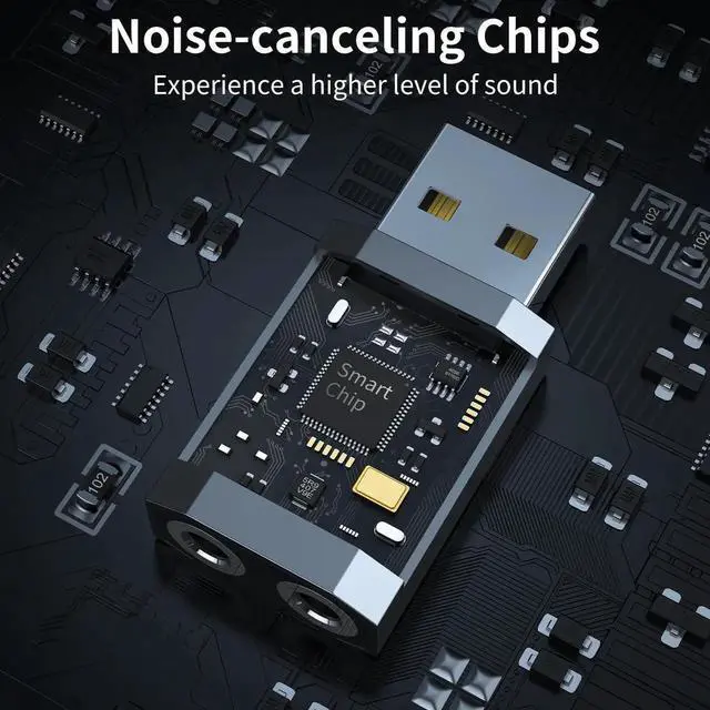 Alt view image 5 of 6 - USB to 3.5mm Audio Adapter (2-Pack) External Stereo Sound Card with Dual TRS 3-Pole 3.5mm Headphone and Microphone Jack for PS4/PS5/PC/Laptop Built-in Chip Mic-Supported Headphone Adapter