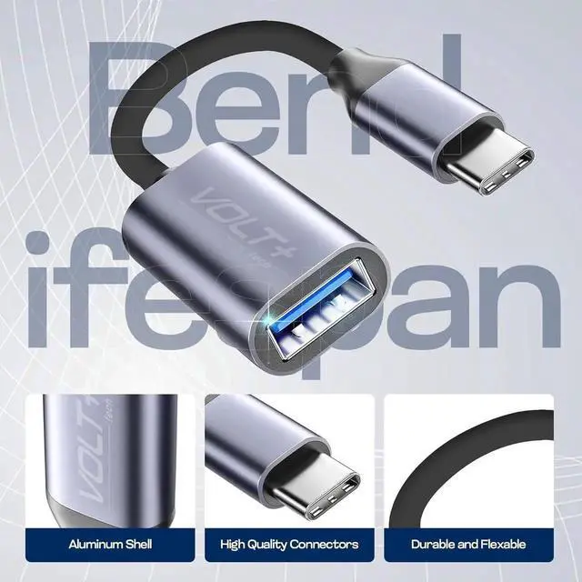 Alt view image 6 of 7 - JAENFONG OTG USB-C to USB 3.0 Adapter [2Pack] Thunderbolt 3 Compatible with MacBook Pro/Air iPhone 16 Pro Max/Plus/15 Galaxy S24/S23/S22/S21