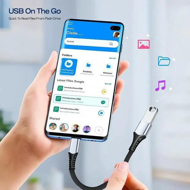 Alt view image 5 of 7 - JAENFONG OTG USB-C to USB 3.0 Adapter [2Pack] Thunderbolt 3 Compatible with MacBook Pro/Air iPhone 16 Pro Max/Plus/15 Galaxy S24/S23/S22/S21