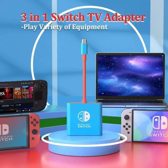 Alt view image 3 of 6 - JAENFONG Switch Dock for Nintendo Switch Tv Adapter Portable Switch Docking Station Switch TV Adapter Compatible Steam Deck/Switch OLED USB C to HDMI Adapters Support 4K/1080P Switch TV Dock Mode